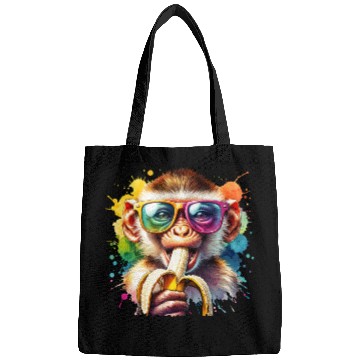 Discover Monkey with sunglasses and banana Bags