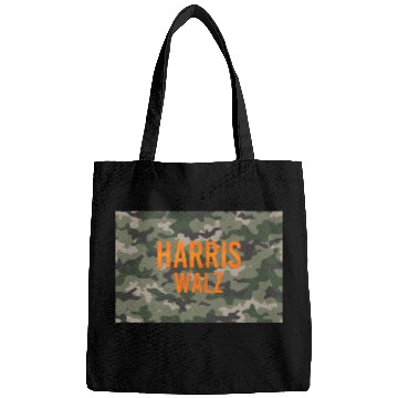 Discover Harris Walz Camo Logo Bags