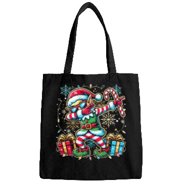 Discover Dabbing Elf with Candy Cane and Presents Bags