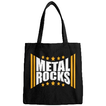 Discover Heavy Metal Rocks Hard Rock Music Text Quote Logo Bags