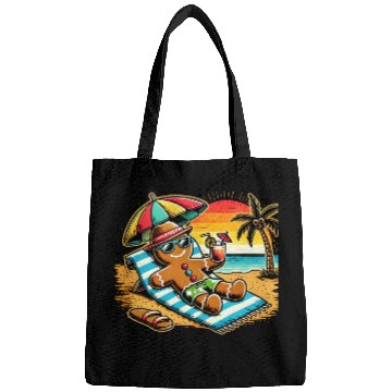 Discover Gingerbread Man Relaxing on the Beach Bags