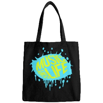 Discover Music is my Life Love Saying Graffiti Spray Drops Bags