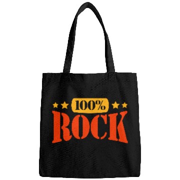 Discover 100 % Percent Rock Heavy Metal Music Text Logo Bags