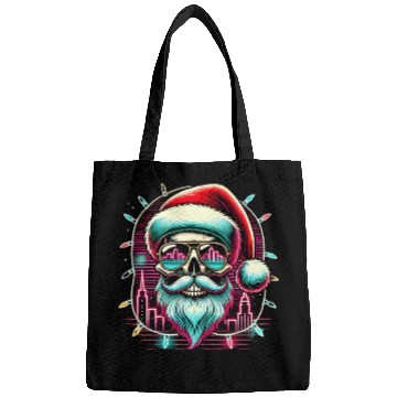 Discover Neon Santa Skull City Lights Christmas Bags