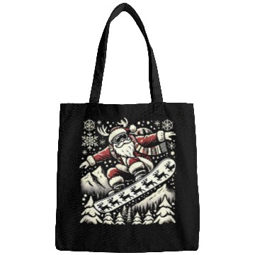 Discover Snowboarding Santa Winter Wonderland Christmas Fun Bags