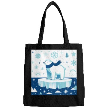 Discover Polar Bear in Winter Wonderland Bags