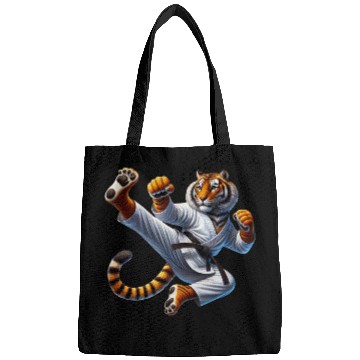 Discover Tiger Martial Artist in Action Bags