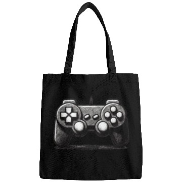 Discover Gamer Controller Cartoon Charcoal Gaming Art 1 Bags