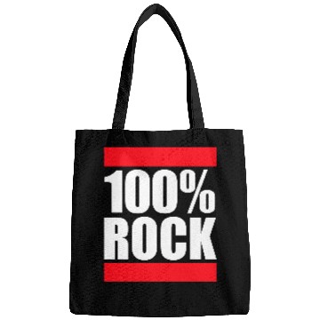 Discover 100 % Percent Rock Heavy Metal Music Text Logo Bags