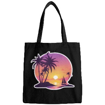 Discover Palm Trees at Sunset Beach Bags