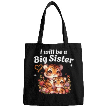 Discover I'm Going To Be A Big Sister Cute Tiger Bags