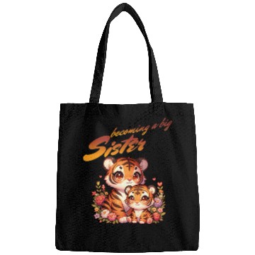 Discover Soon I'll Be A Big Sister Cute Tiger Bags