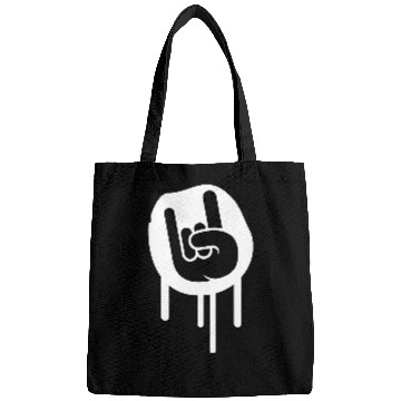 Discover Heavy metal graffiti drop horn finger hand gesture Bags