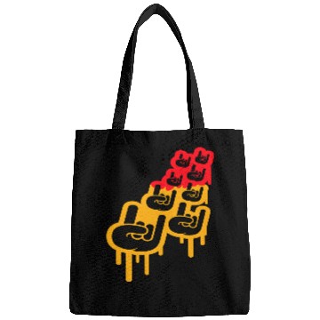 Discover Heavy metal graffiti drop horn finger hand gesture Bags