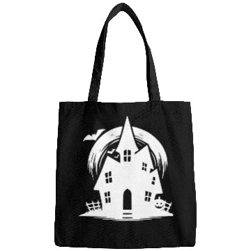 Discover Bat Full Moon Haunted House Halloween Tattoo Bags