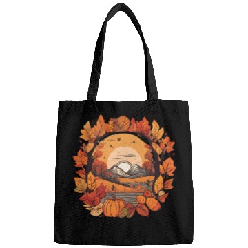 Discover Autumn leaves falling design Bags