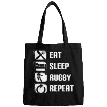 Discover Eat Sleep Rugby Repeat Funny Rugby Player Bags