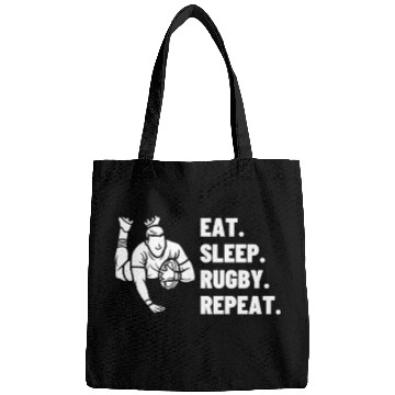 Discover Eat Sleep Rugby Repeat Funny Rugby Player Bags
