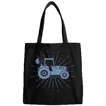 Discover Tractor silhouette minimalist farming summer Bags