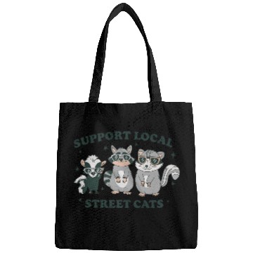 Discover Support Local Street Cats Skunk Raccoon and Possum Bags