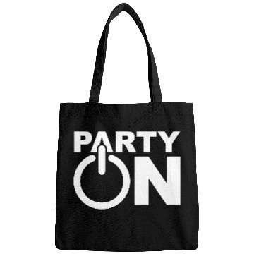 Discover Party On Play Icon Switch Techno DJ Music Symbol Bags