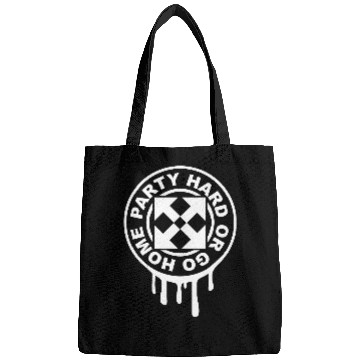 Discover Party Hard Or Go Home Arrows Graffiti Text Slogan Bags