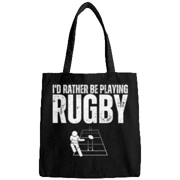 Discover I'd Rather Be Playing Rugby Funny Rugby Player Bags
