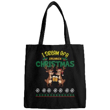 Discover I Dream Of A Drunk Christmas-funny Reindeer Design Bags