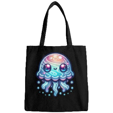 Discover funny cute green octopus Bags