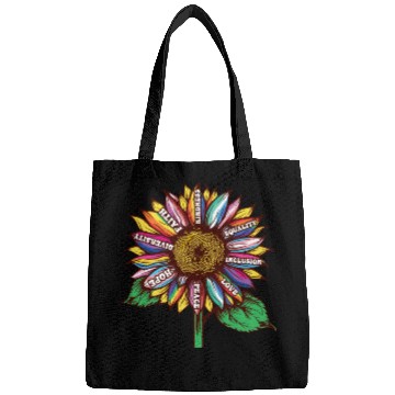 Discover lgbtq sunflower rainbow flags Diversity Human Righ Bags