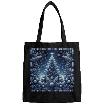 Discover flannel blue and white christmas Bags