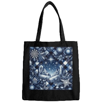 Discover flannel blue and white christmas Bags