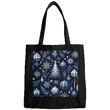 Discover flannel blue and white christmas Bags