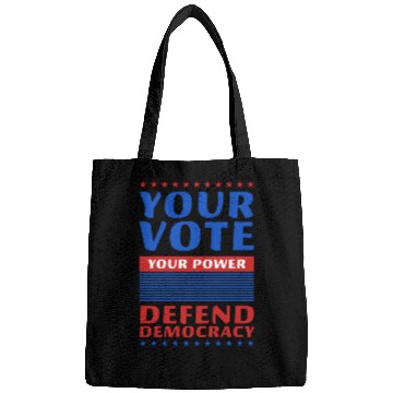 Discover Your Vote, Your Power - Defend Democracy -Election Bags