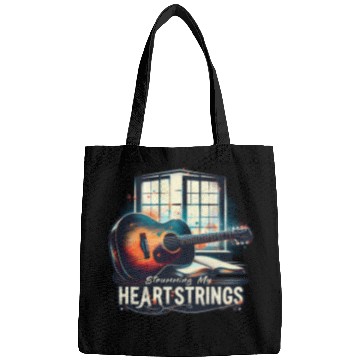Discover Strumming My Heartstrings Guitar Music Lover Songs Bags