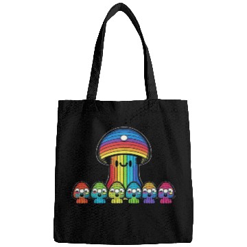 Discover Trippy Rainbow Mushroom Mushies Bags