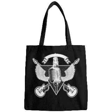 Discover Rock and Roll vintage guitar and microphone Retro Bags