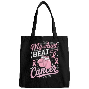 Discover My Aunt Beat Cancer Breast Cancer Awareness Bags