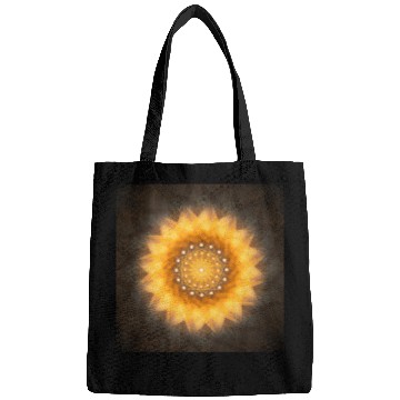 Discover Geometric Sunflower Mandala Art Print Bags
