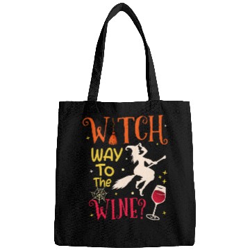 Discover Witch Way To The Wine Funny Halloween Drinking Bags