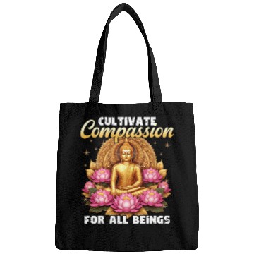 Discover Cultivate Compassion For All Beings Buddha Design Bags