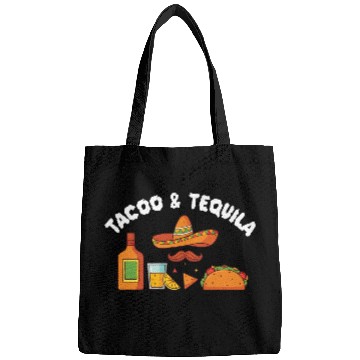 Discover Tacos & Tequila Funny Taco Lover Saying Slogan Bags