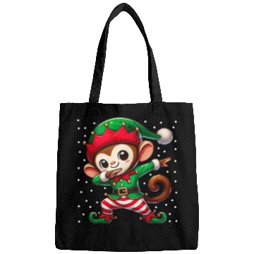 Discover Christmas Monkey Elf Funny Monkey Lover Ape Bags