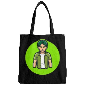 Discover Green Angry Boy Gaming Mascot Avatar Bags