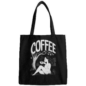 Discover Relaxing Lady Under Tree Design for Coffee Lovers Bags