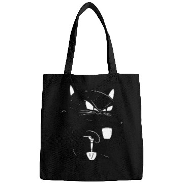 Discover Cat Drinking Coffee Funny Pet Lover Design Bags