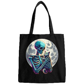 Discover Skeleton Cute Cat Skull Kitty Halloween Bags