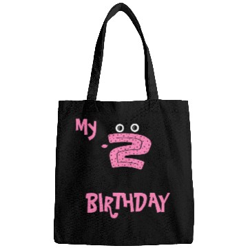 Discover Funny pink number two for birthdays Bags