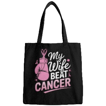 Discover My Wife Beat Cancer Breast Cancer Awareness Bags
