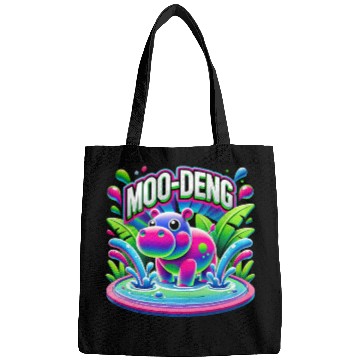 Discover Moo-Deng Hippo Bright Splashy Jungle Cartoon Bags